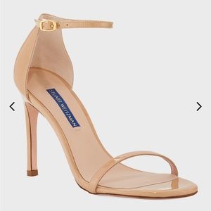 Stuart Weitzman Nudistsong strap sandal in patent adobe